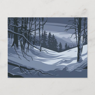 Postal de Ilustracion del invierno