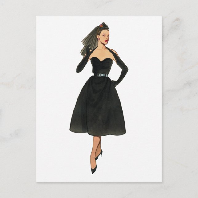 Postal de imagen de moda vintage (Anverso)