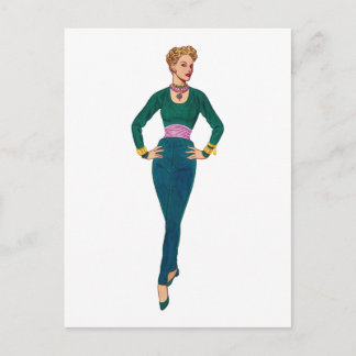 Postal de imagen de moda vintage