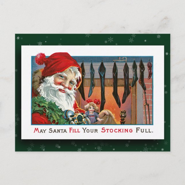 Postal de imagen de Santa Claus vintage (Anverso)
