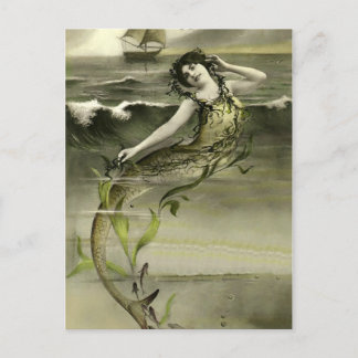 Postal de imagen de sirena vintage