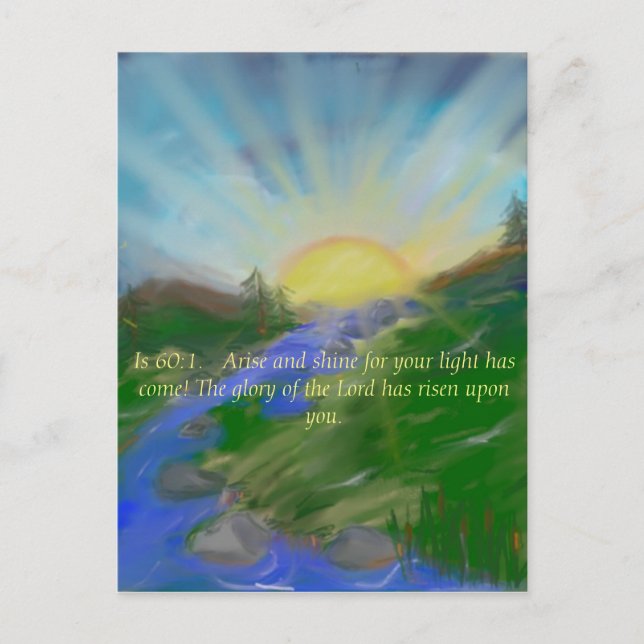 Postal de imagen inspiradora de la escritura (Anverso)