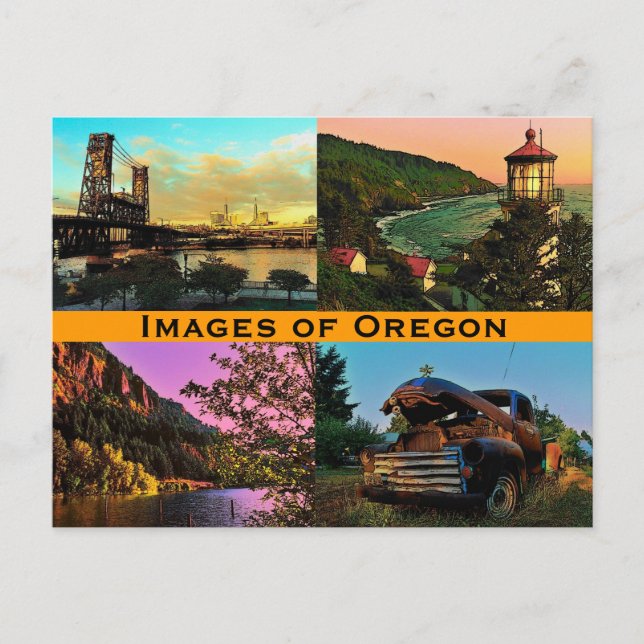 Postal de imágenes de Oregon (Anverso)