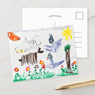 Postal de impresión de arte infantil personalizado
