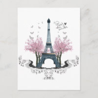 Postal de impresión de lienzo envuelto de París Am