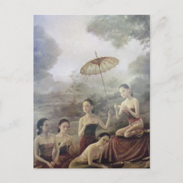 postal de impresión de retrato tailandés clásico (Anverso)