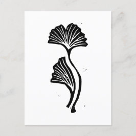 Postal de impresión para leones de hoja de Gingko