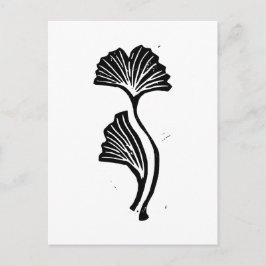 Postal de impresión para leones de hoja de Gingko