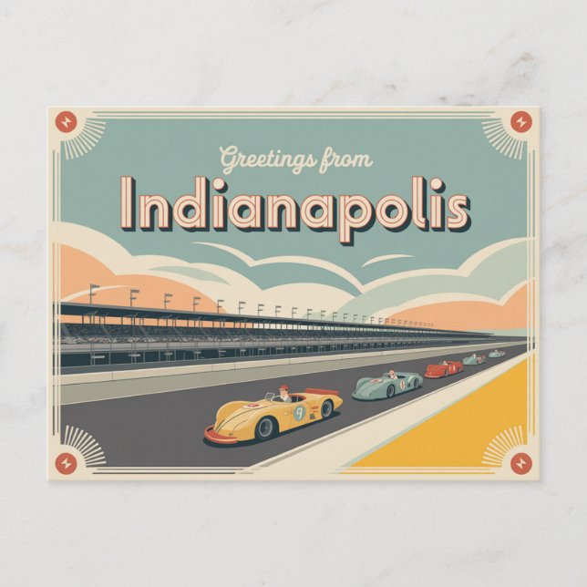 Postal de Indianápolis Vintage | Saludos desde (Anverso)