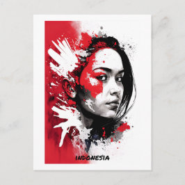 Postal de Indonesia - Retrato - Mundo de las mujer