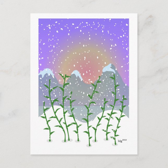 Postal de invierno de Bambú (Anverso)