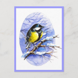 Postal de invierno de Chickadee.