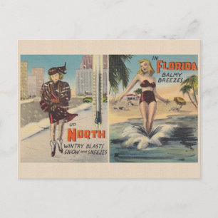 Postal de invierno de la Florida Vintage