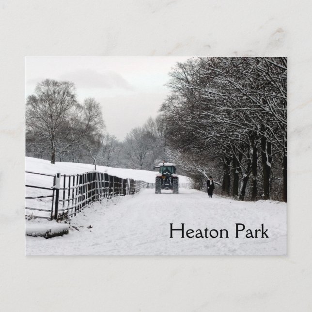 Postal de invierno en Heaton Park (Anverso)