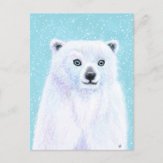 Postal de invierno Oso Polar Azul
