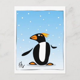 Postal de invierno pingüino