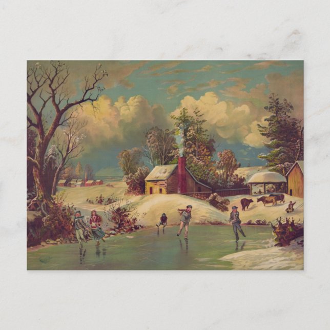 Postal de invierno vintage (Anverso)