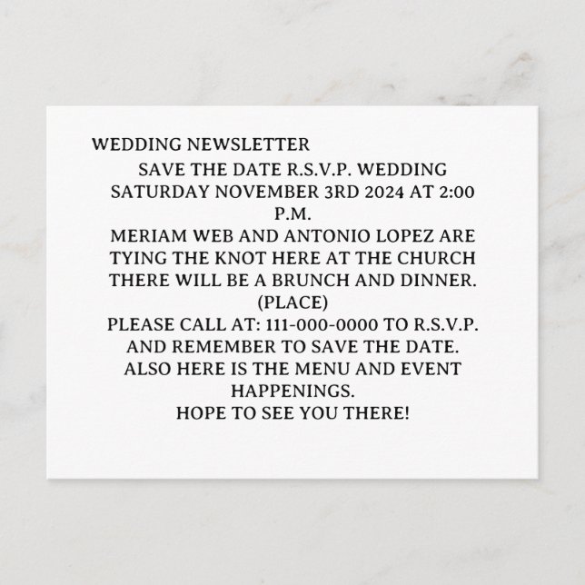 Postal de invitación (Anverso)