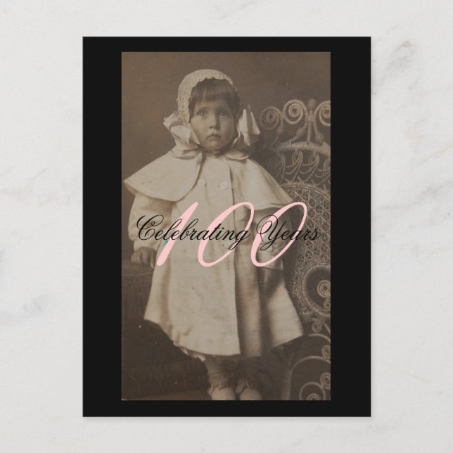 Postal De Invitación 100.ª celebración del cumpleaños (Anverso)