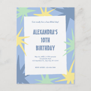 Postal De Invitación 10.º cumpleaños moderno