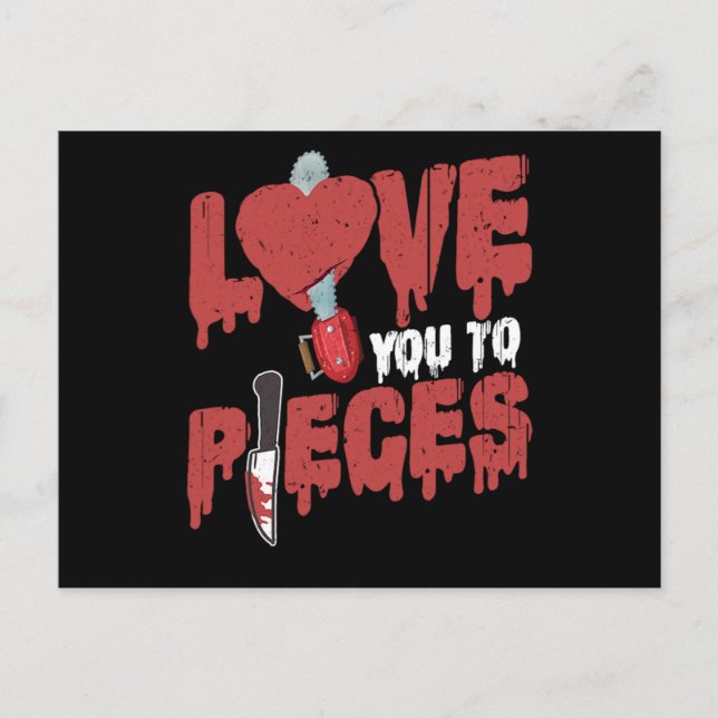 Postal De Invitación 10.Película de Terror Te Ama Hasta los Pedazos Cad (Anverso)