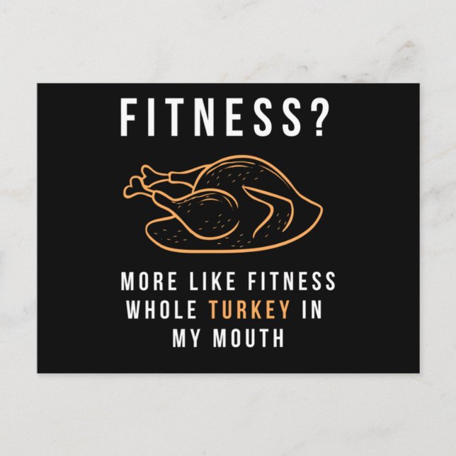 Postal De Invitación 119.Gracioso Día De Gracias A La Fitness De Las Ca (Anverso)