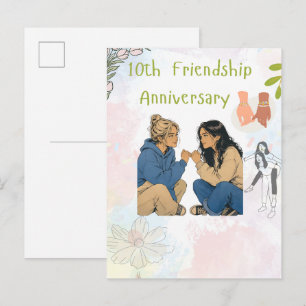 Postal De Invitación 15 Años de Amistad & Contando Mejores Amigos