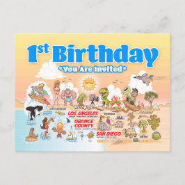 Postal De Invitación 1.ᵉʳ cumpleaños de SoCal