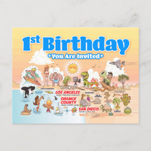 Postal De Invitación 1.ᵉʳ cumpleaños de SoCal