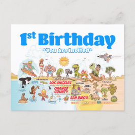 Postal De Invitación 1.ᵉʳ cumpleaños de SoCal