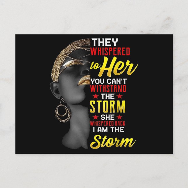 Postal De Invitación 1 I Am The Strong African Queen Girls Black Histor (Anverso)