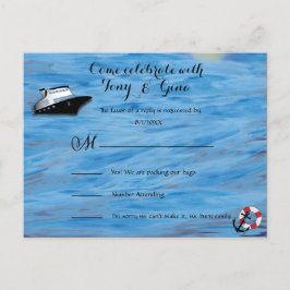 Postal De Invitación 20XX Tema de acuarela de crucero Boda Postcard RSV
