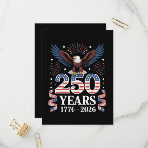 Postal De Invitación 250 Aniversario EE. UU. 1776 2026 Águila Patriótic