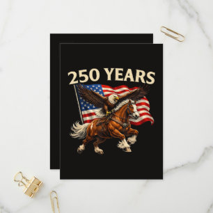 Postal De Invitación 250 Aniversario Estados Unidos Caballo Águila Occi