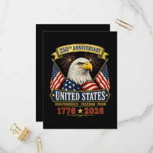 Postal De Invitación 250 Aniversario USA 4 de julio Patriótico