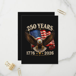Postal De Invitación 250 Aniversario USA Águila Patriótica 250º