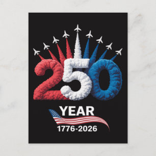 Postal De Invitación 250 Aniversario USA Patriótico 250 Años