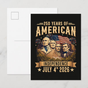 Postal De Invitación 250 años de independencia estadounidense