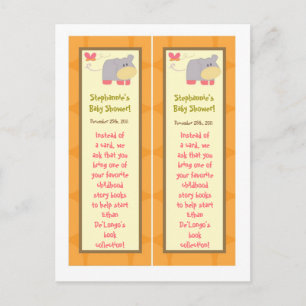 Postal De Invitación 2 libros marcan elefante de la selva Chica del Pun