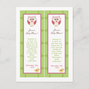 Postal De Invitación 2 Marcadores de Baby Shower Loodl Chica de amor y 