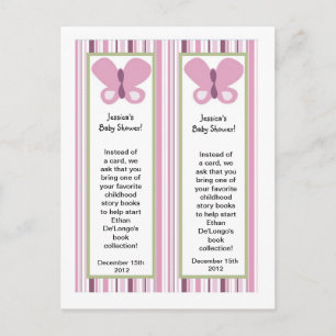 Postal De Invitación 2 Marcadores Sugar Pluma Mariposa