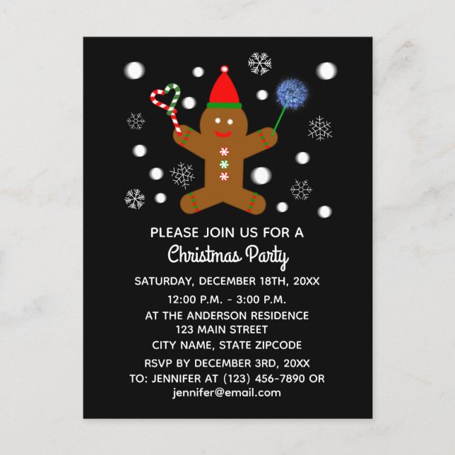 Postal de invitación #2 para hombre de pan de jeng (Anverso)