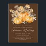 Postal De Invitación 30.ª Fiesta de la sorpresa por el cumpleaños Rusti<br><div class="desc">Las calabazas de otoño están enclavadas en delicadas flores silvestres amarillas y naranjas para crear una estética elegante. Todo el texto es editable para que puedas diseñar fácilmente tu propio estado de ánimo especial.</div>