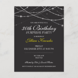 Postal De Invitación 30.º cumpleaños Fab String Lights Fun
