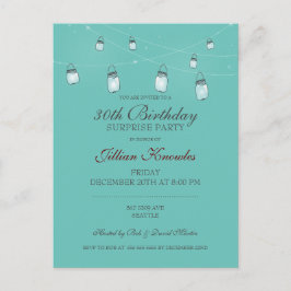 Postal De Invitación 30.º cumpleaños Mason Jar Lights
