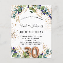 30 años eucalipto verde purpurina elegante