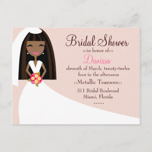 POSTAL DE INVITACIÓN 311 DEMASIADO CUTIE DANISSA BRIDE AFRICAN AMERICAN