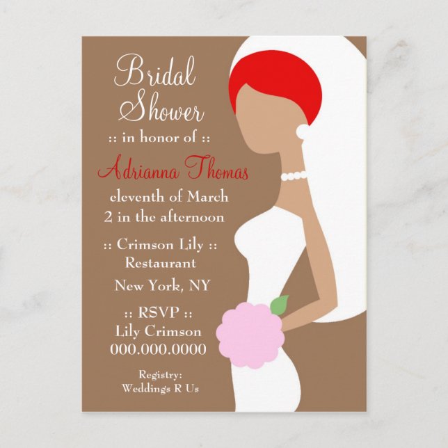 POSTAL DE INVITACIÓN 311-REDHEAD BRIDE SHOWER INVITATION (Anverso)