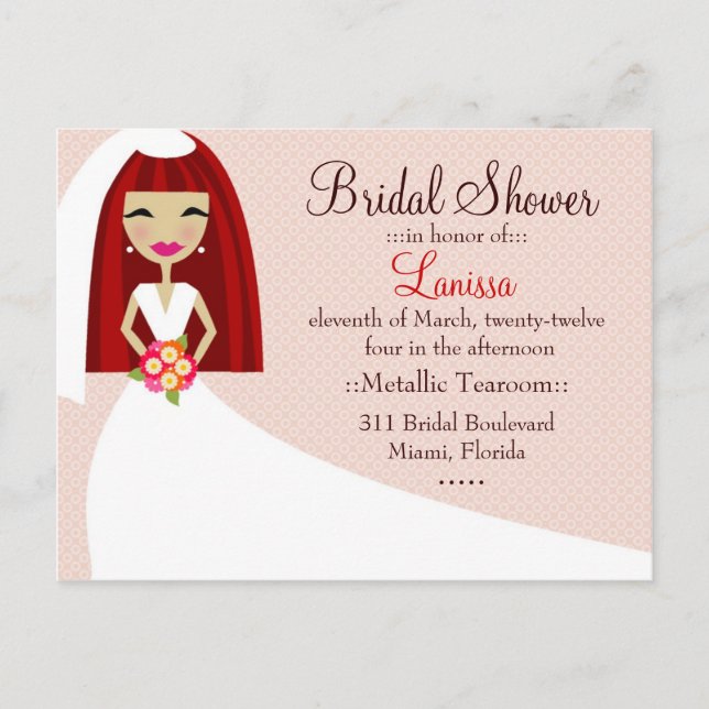 POSTAL DE INVITACIÓN 311 TOO CUTIE LANISSA BRIDE REDHEAD (Anverso)