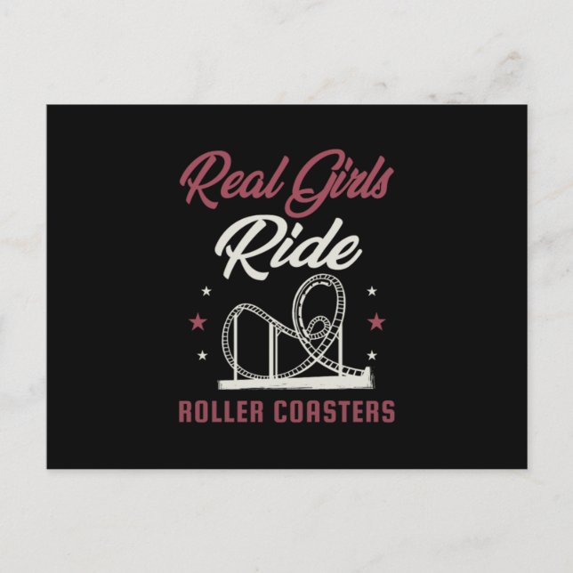Postal De Invitación 32.Real Girls Ride Roller Coasters (Anverso)